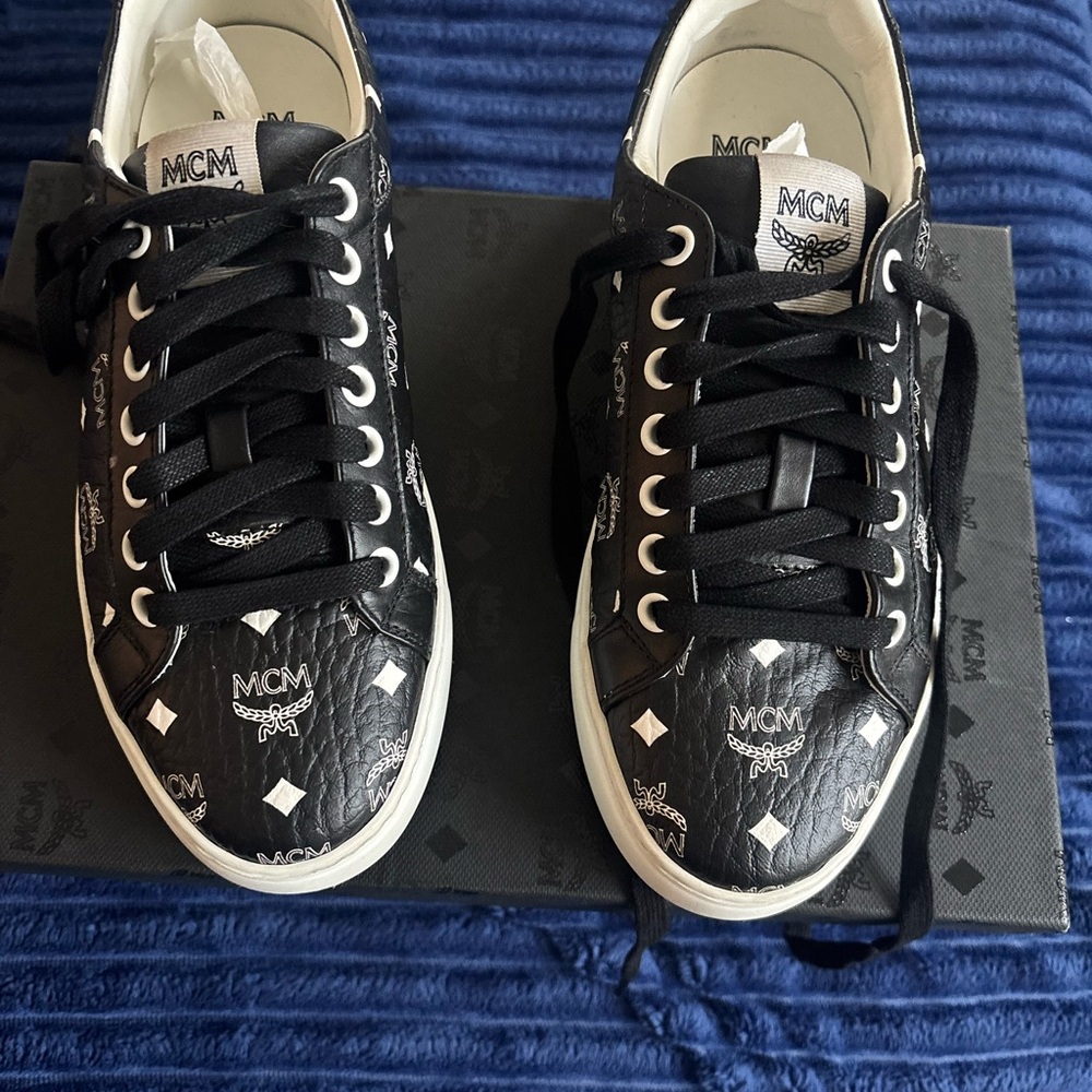 MCM Black and White Sneakers